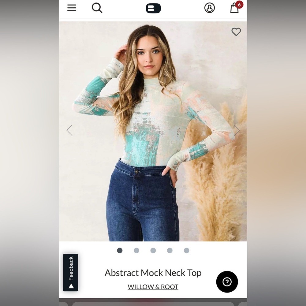 NWT Willow and Root Abstract Top
